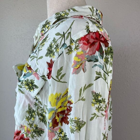 NWT Lucky Brand Floral Button Down Shirt Size L - Picture 3 of 8